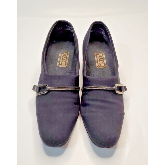 Munro American Women's Shoes Cindi Black Fabric Heels With Strap Sz 8.5M - Picture 2 of 16